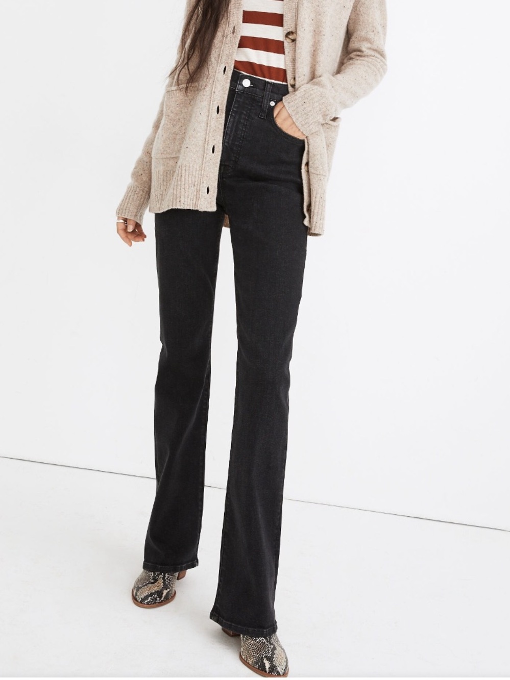 Madewell Black Skinny Flare Jeans